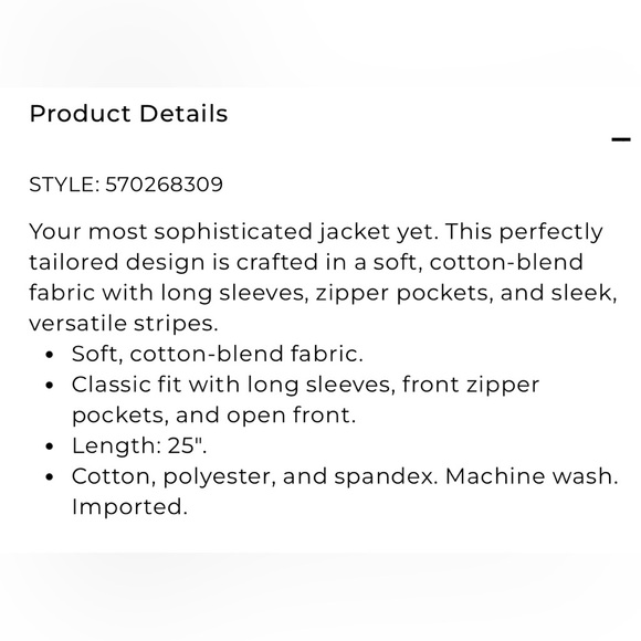 Chico’s Crossover Jacket ecru and black stripe. Size 2 (Medium).  NWT - Picture 13 of 13